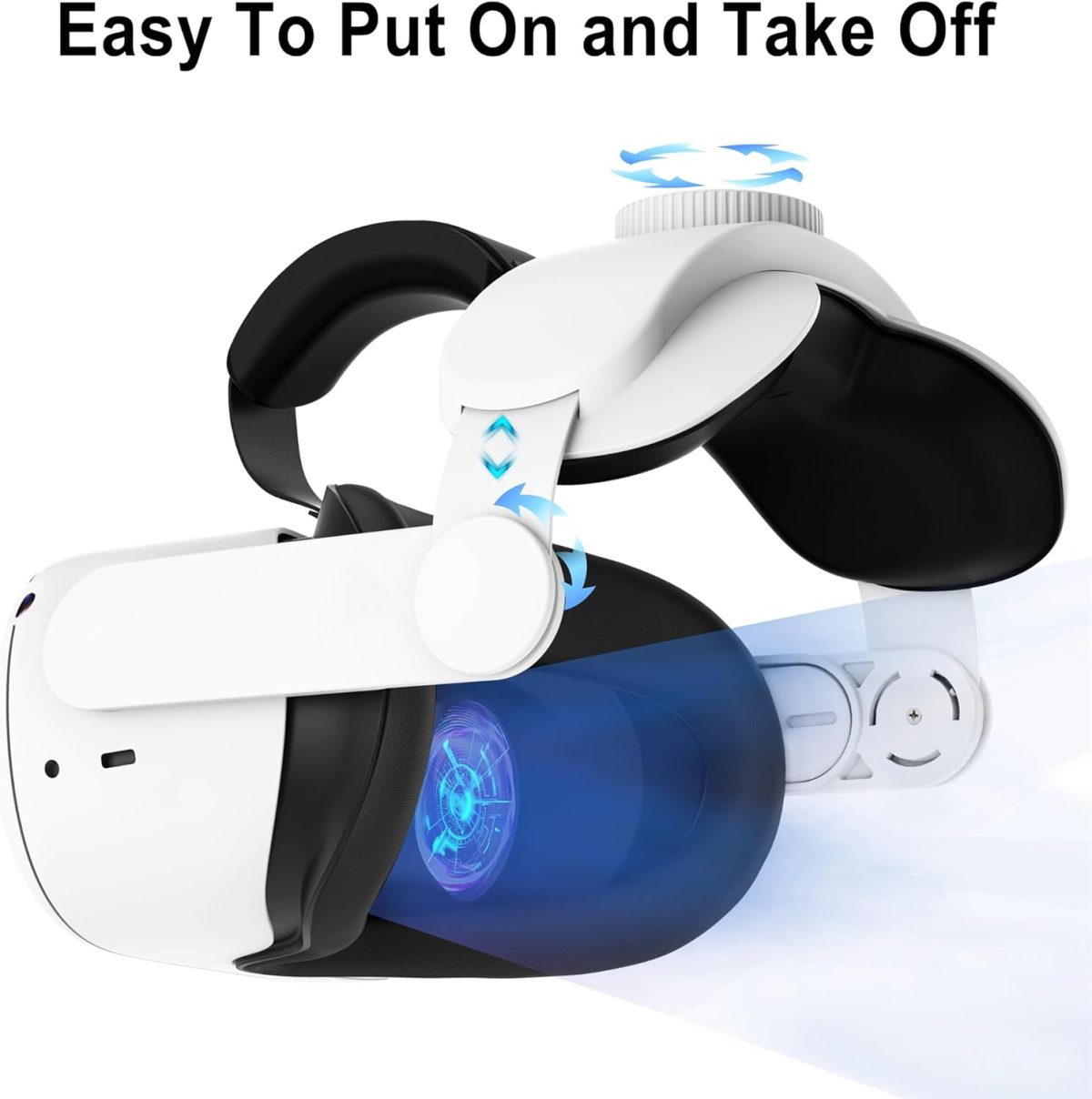 ⁦SUIMUMU Compatible with Oculus Quest 2 Head Strap VR Accessories Replacement for Meta Quest 2 Comfort Soft Headband Adjustable Size Elite Strap⁩ - الصورة ⁦2⁩