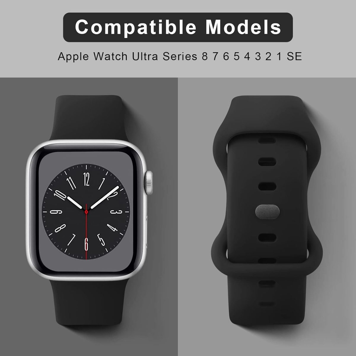 ⁦4 Pack Liquid Silicone Bands for Apple Watch Band 49mm 45mm 44mm 42mm 41mm 40mm 38mm,Soft Waterproof Strap for iWatch Series Ultra2/Ultra/9/8/7/6/5/4/3/2/1/SE Women Men⁩ - الصورة ⁦4⁩