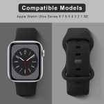 ⁦4 Pack Liquid Silicone Bands for Apple Watch Band 49mm 45mm 44mm 42mm 41mm 40mm 38mm,Soft Waterproof Strap for iWatch Series Ultra2/Ultra/9/8/7/6/5/4/3/2/1/SE Women Men⁩ - الصورة ⁦4⁩