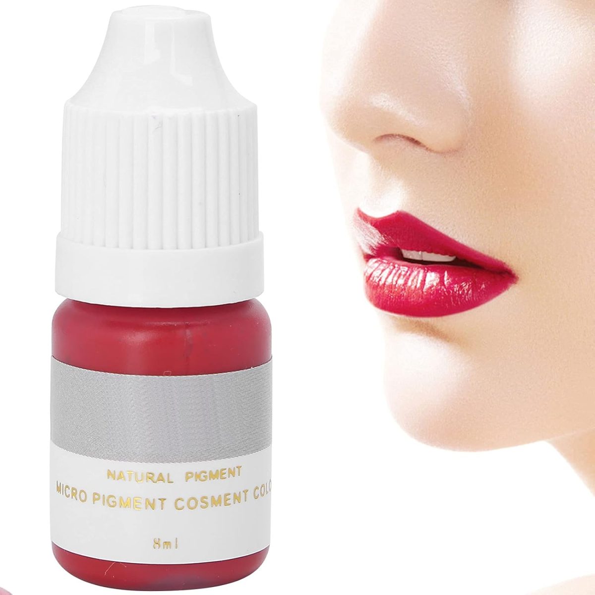 FOKFO Semi-permanent Tattoo Ink, Lip Tattoo Ink, 8ml(#3), Red