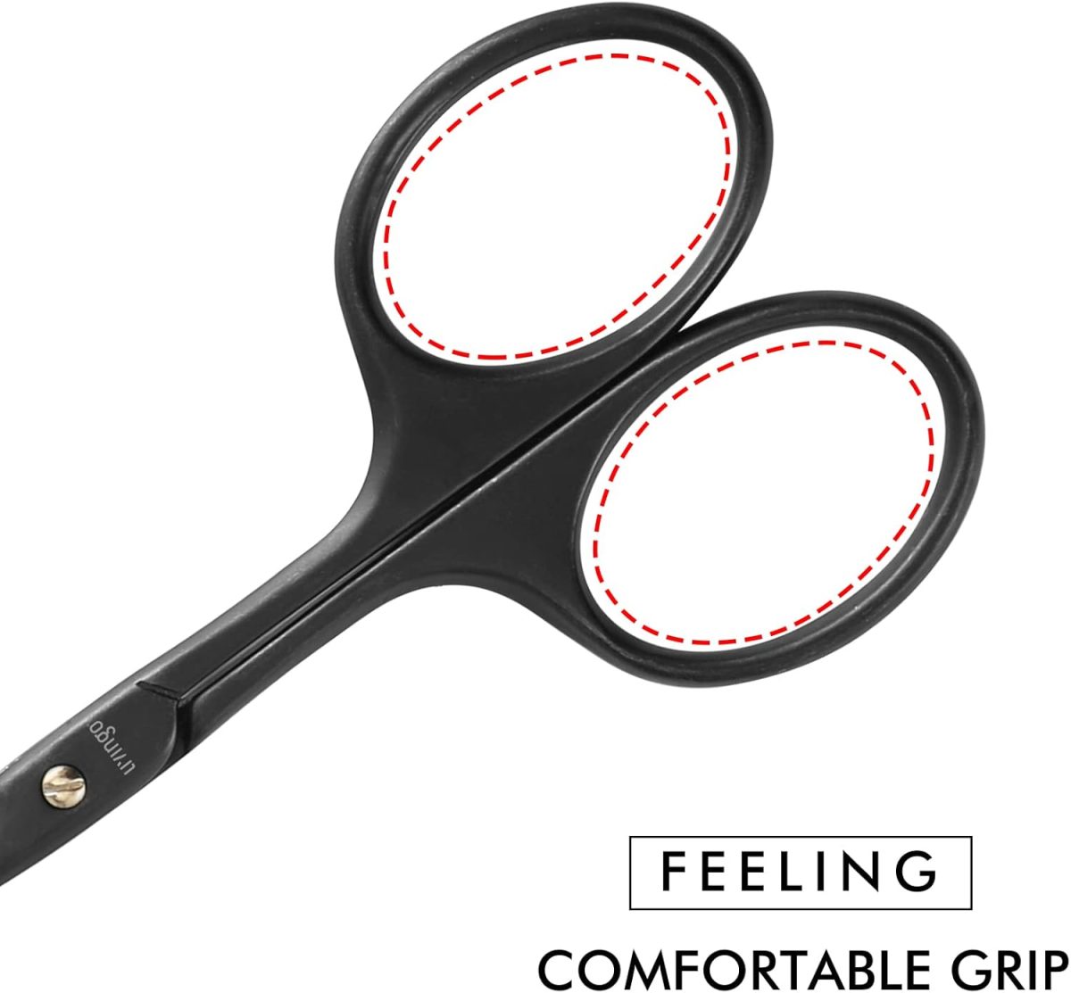 ⁦LIVINGO Nose Scissors, Round Tip Stainless Steel Nostril Scissors, Beard Scissors, Mustache, Nose Hair and Ear Scissors 9.5cm⁩ - الصورة ⁦5⁩