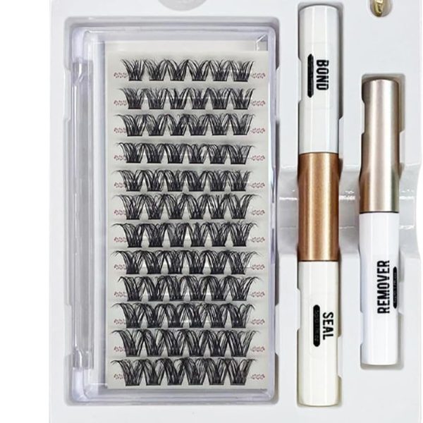 Eyelash Extensions, Mixed Lash Clusters Kit, 72 Piece Cluster Eyelash Kit, Individual Lashes with Eyelash Glue Remover and Tweezers, Mixed Lash Clusters(1)