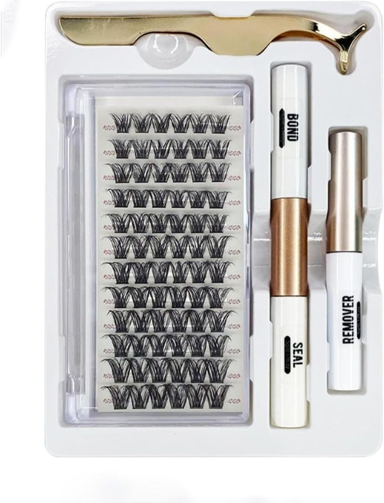 Eyelash Extensions, Mixed Lash Clusters Kit, 72 Piece Cluster Eyelash Kit, Individual Lashes with Eyelash Glue Remover and Tweezers, Mixed Lash Clusters(1)