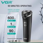 ⁦VGR V-319 Premium Cordless Rechargeable IPX6 Fully Waterproof 3 Head Electric Shaver Wet & Dry Rotary Shavers for Men with Magnetic Suction Super-Fast Charge 90 minutes Runtime with LED Indicator⁩ - الصورة ⁦4⁩