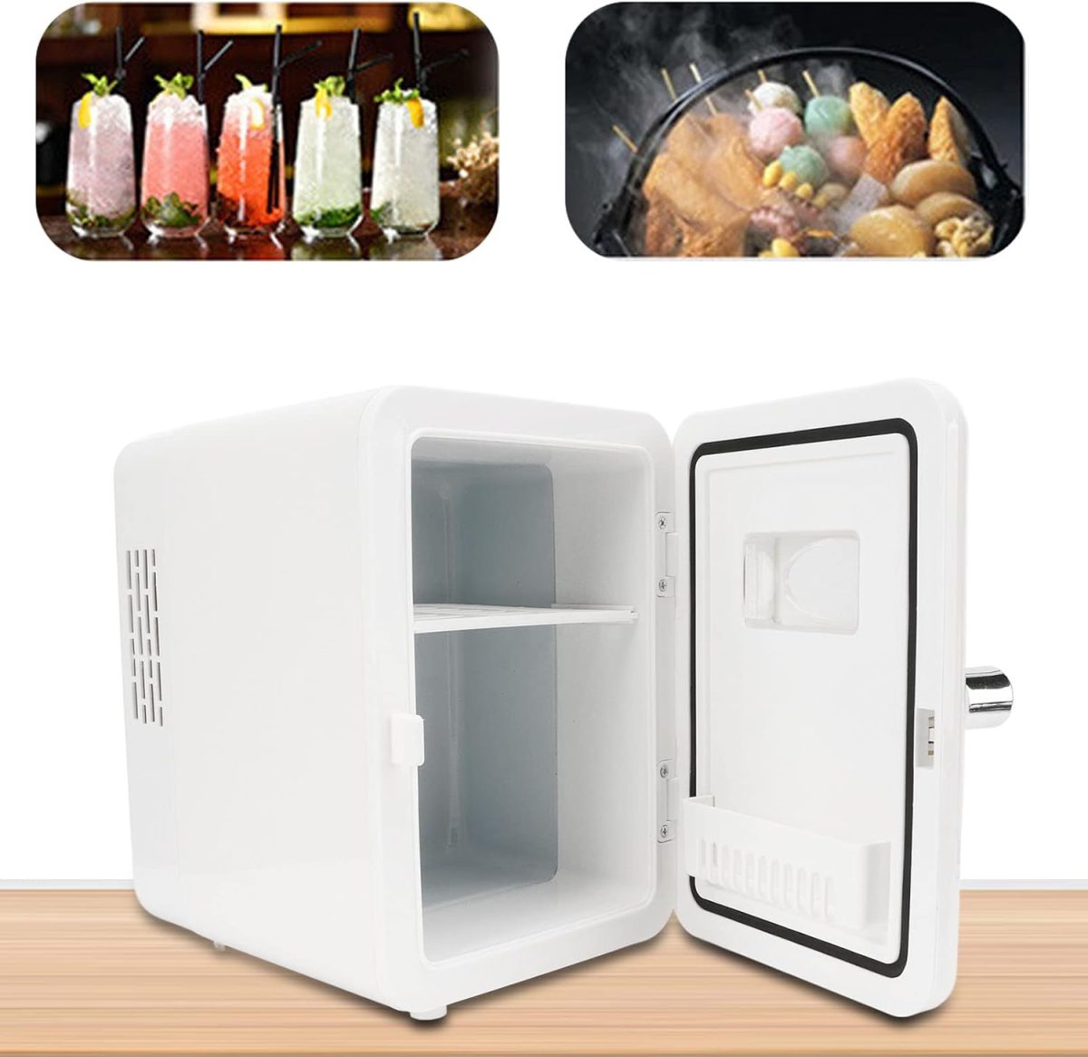 ⁦LJCM 6L Car Refrigerator, 45W 220V White Portable Refrigerator Space Saving Compact Structure for Home (UK Plug)⁩ - الصورة ⁦9⁩