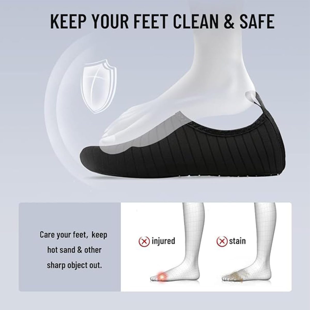 ⁦HI-FINE Water Shoes for Men and Women,Quick-Dry Barefoot Socks Snorkeling Shoes Water Socks for Outdoor Beach Swim Surf Walking Yoga⁩ - الصورة ⁦4⁩
