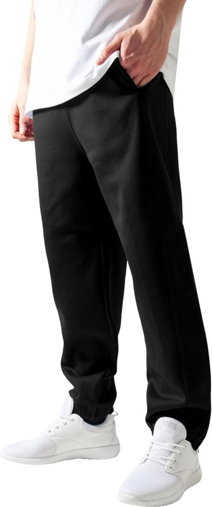 Urban Classics Mens Sweatpants TB014B Drawstring Joggers, Sport Trousers with Elastic Waist, Tracksuit Trousers with Elasticated Zipped Ankles, Loose Fit (pack of 1)
