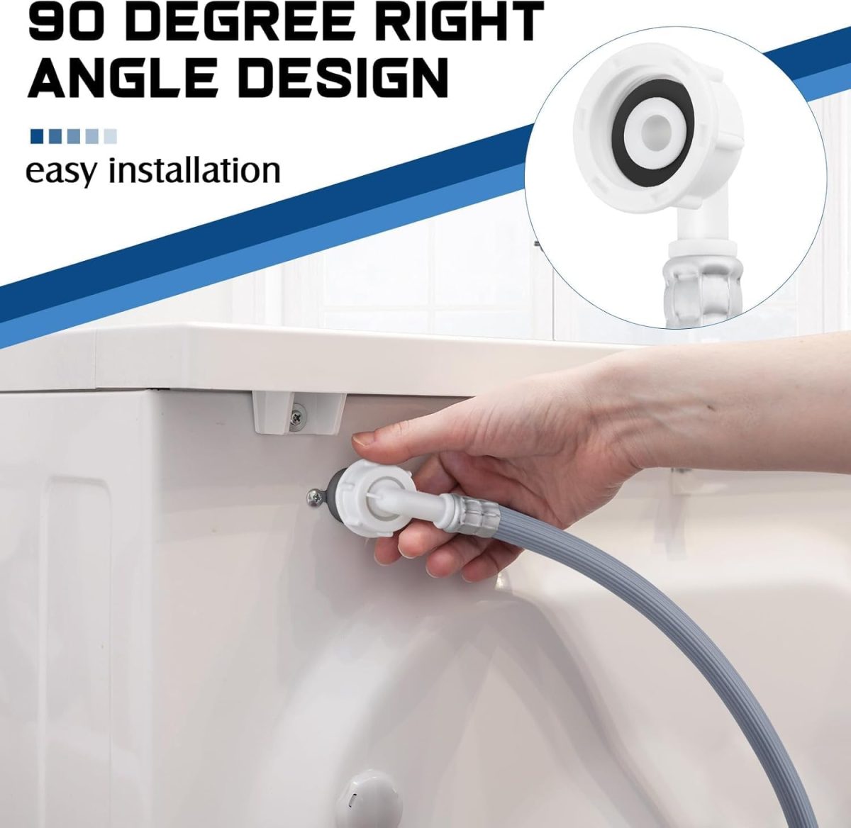 ⁦Lonimia Premium Quality Extra Long Universal Washing Machine/Dishwasher Inlet Fill Hose 2.5 Metre,Adapter For Fully Automatic Washing Machine,Reliable Dishwasher Explosion-proof Extension Tube⁩ - الصورة ⁦6⁩
