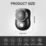 ⁦Bolivia's Mini Shaver, Portable Electric Shaver, Pocket Size Electric Razor, Wet and Dry Mens Shaver Head is Washable, USB Rechargeable Shaver One Button Use Suitable for Home, Car Travel (Black)⁩ - الصورة ⁦5⁩