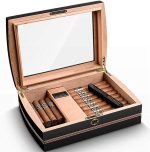 ⁦Smoking Cigar Humidor Cedar Wood Humidor Portable Moisturizing Cigarette Case Protect The Cigar Box Decorative Box Wauyan⁩ - الصورة ⁦4⁩
