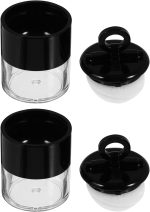 ⁦Empty Loose Powder Box, with Powder Puff and Sifter Refillable Plastic Loose Powder Containers DIY Makeup Powder Case Powder Jar for Makeup Face Body Loose Powder, 2 Pack, Black Empty Loose Powder Box⁩ - الصورة ⁦6⁩