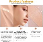 ⁦SWIUKPHE Concealer Serum, 2Pcs Full-Coverage Concealer Liquid Foundation, Complexion Under Concealer and Serum, Eye Concealer Foundation Kit, Eye Ring Corrector for Dark Circles and Puffiness⁩ - الصورة ⁦4⁩