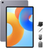 هواوي تابلت ميت باد 11.5 6+128GB، شاشة فل فيو 11.5 انش، دقة 2.2K مع كيبورد، بلوتوث واي فاي، تابلت ام بين لايت ستايلس رمادي + ماوس لاسلكي فضي + شنطة ظهر رمادي هواوي Care+، (رمادي)