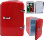 ⁦fannay 4L Mini Fridge, 36W DC12V Portable Cooler and Warmer with AC DC Adapters, Multifunctional Travel Small Refrigerator for Food, Drinks, Skin Care, Beauty, Breast Milk (Red)⁩ - الصورة ⁦3⁩