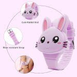 ⁦Xspring Kids Watches, Girls Digital Watch with Clamshell Design, Rabbit Shape Kids Watch, Fashion Silicone Band Watch, Cartoon LED Digital Watch, Gifts for Girls Age 2-8⁩ - الصورة ⁦5⁩