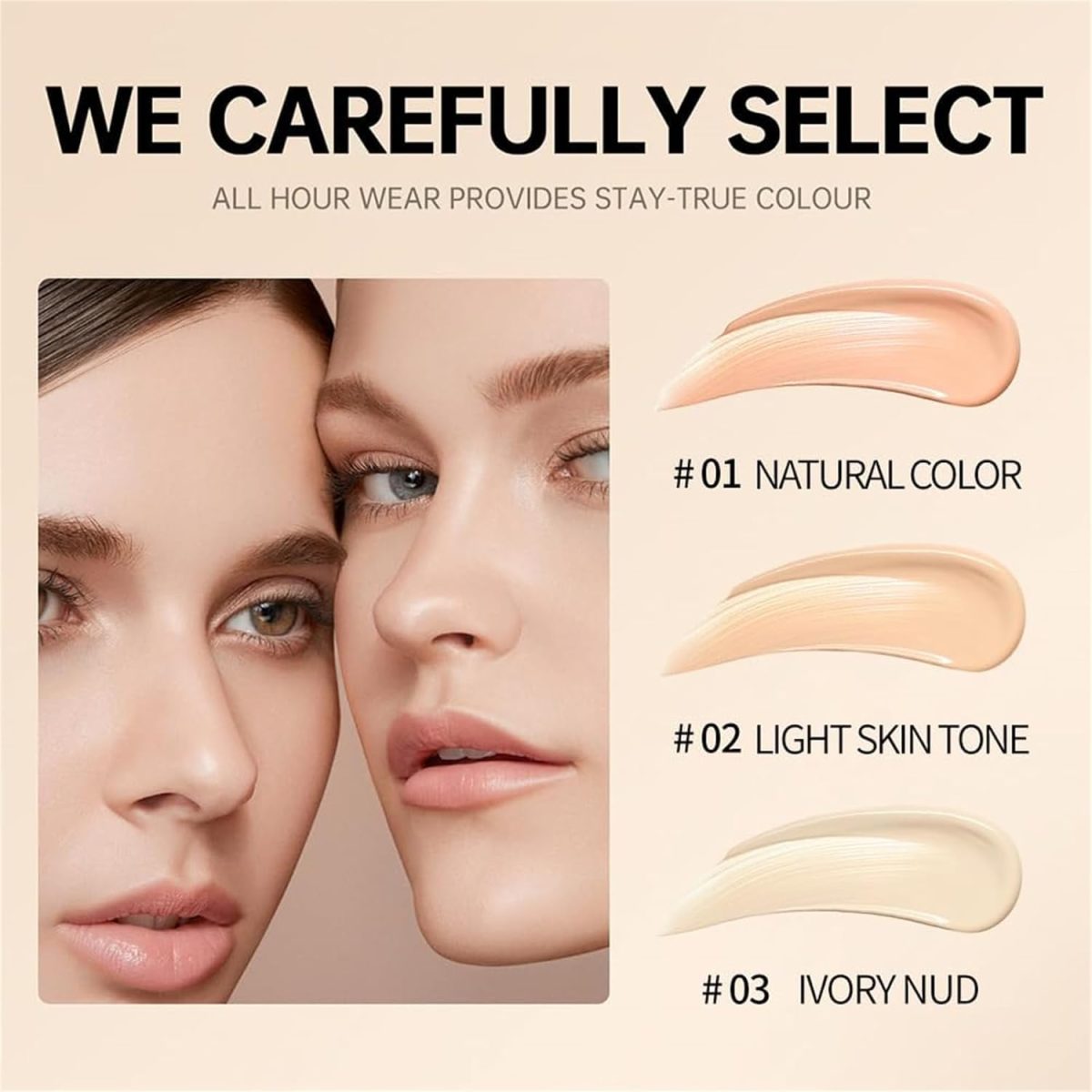 ⁦Azonee Coverage Concealer, Concealer Stick, High Coverage Concealer, Liquid Concealer, Concealer, Foundation Concealer Cream Hydrating Waterproof (3pcs)⁩ - الصورة ⁦3⁩