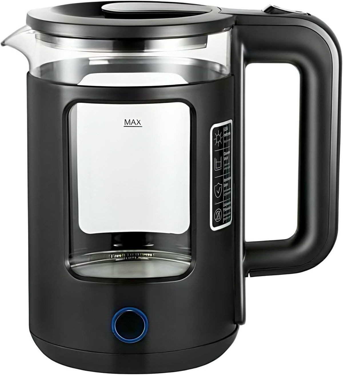 New Golden Creat Electric Kettle 2L, Fast Boil Glass Water Boiler with Auto Shut-Off, Boil-Dry Protection, 1500W Cordless Kettle for Boiling, Milk, Coffee & Tea, for Home & Office, NGC-133 (Black)