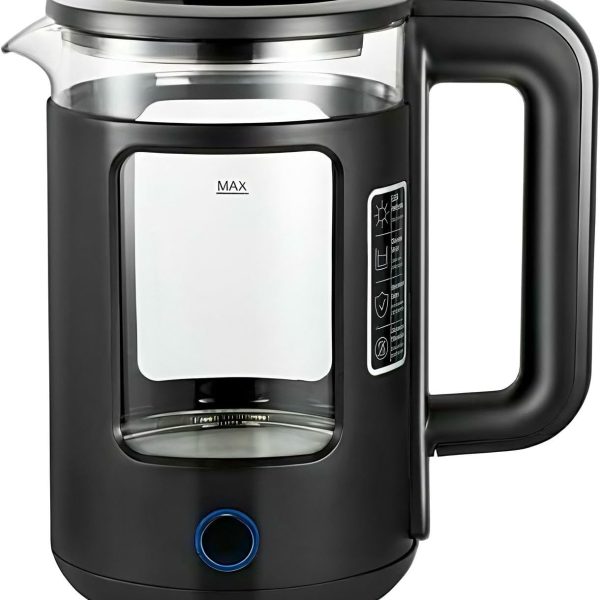 New Golden Creat Electric Kettle 2L, Fast Boil Glass Water Boiler with Auto Shut-Off, Boil-Dry Protection, 1500W Cordless Kettle for Boiling, Milk, Coffee & Tea, for Home & Office, NGC-133 (Black)