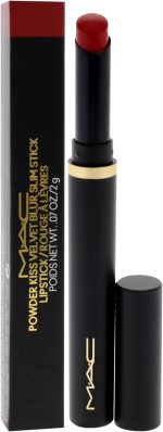⁦MAC, Lipstick Powder Kiss Velvet Blur Slim Stick - Ruby New, 2 gm/.07 oz⁩ - الصورة ⁦3⁩