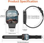 ⁦Hwagol Smart Watch (Answer/Make Call) 1.85inch Fitness Tracker, DIY Dials/Pedometer/Calories/Multiple Sport Modes/Voice Assistant, Smart Watches for Men Women Android iOS Phones⁩ - الصورة ⁦8⁩