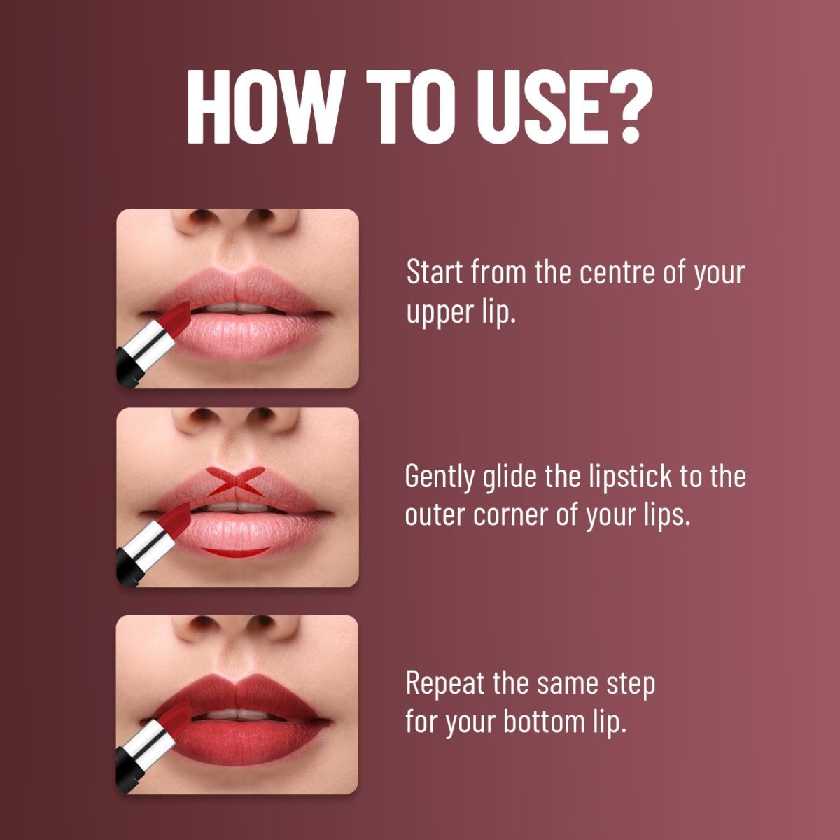 ⁦Swiss Beauty Pure Matte Creamy Lipstick | Non-drying, Highly pigmented Lipstick | Shade- Murphy Brown, 3.8gm|⁩ - الصورة ⁦6⁩