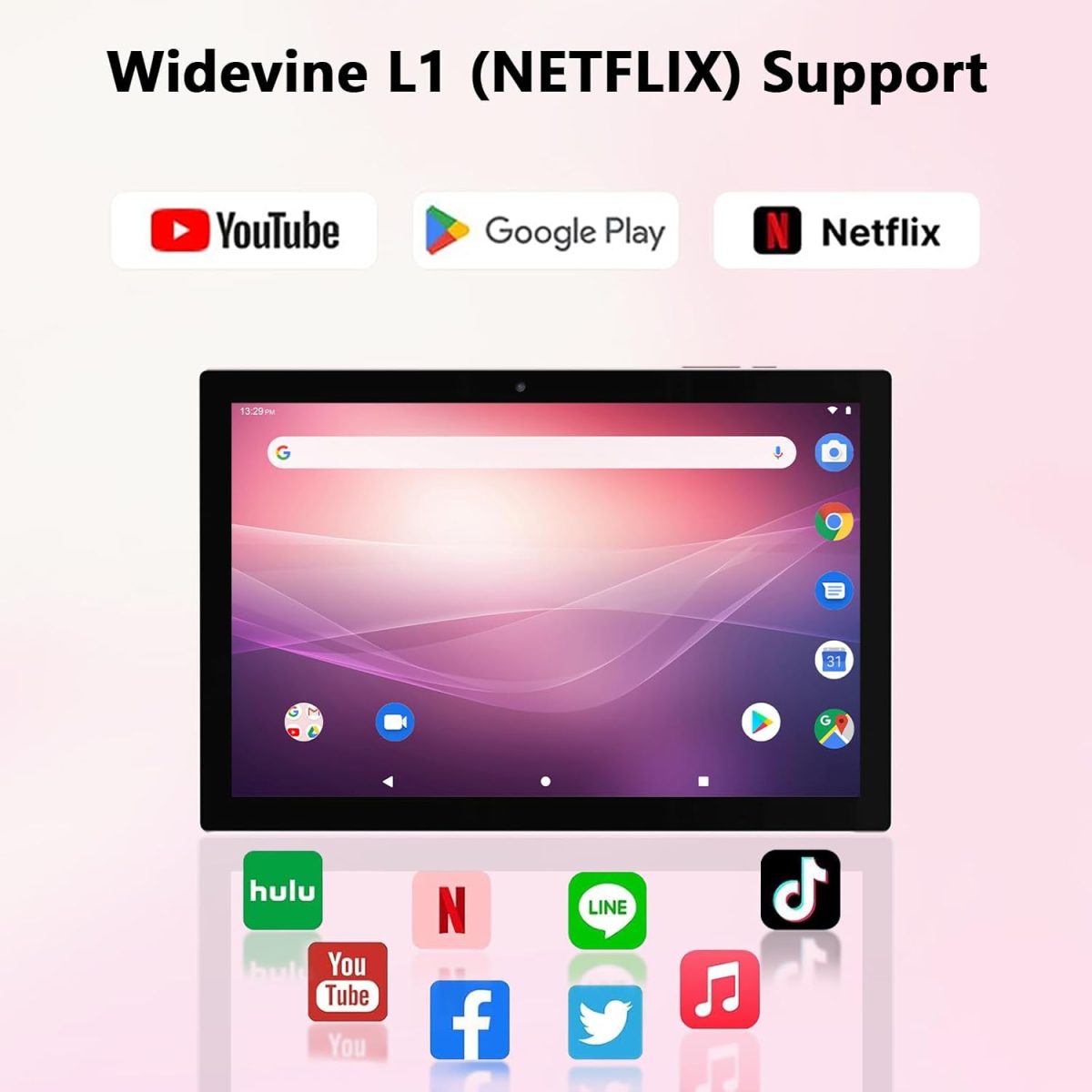 ⁦Android 13 Tablet, 10", 12GB RAM + 128GB ROM/1TB Expandable Tablet, 2024 Latest 2 in 1 Tablets with Keyboard Case, Capacitive Mouse, 2.0 Quad-core Processor, Quad-core Processor⁩ - الصورة ⁦3⁩