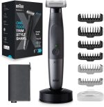 Braun Series X Electric Hybrid Trimmer for Men, Face & Body, with 6 Combs, Innovative 4D Blade, Beard Trimmer and Body Shaver, Skinshield, Two-Way Clog, Flexible Head