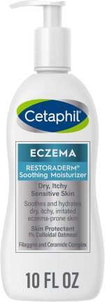 Cetaphil Soothing Moisturizer, For Eczema Prone Skin, For Dry, Itchy, Irritated Skin, Fragrance and Parabens Free, 295ml
