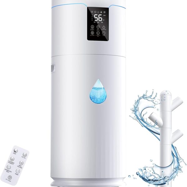 17L/4.5Gal Ultra Large Humidifiers for Bedroom 2000 sq ft, Quiet Humidifiers for Large Room, Tower Humidifier with 4 Mist Mode & Extension Tube for Home School Office Commercial Greenhouse Plants