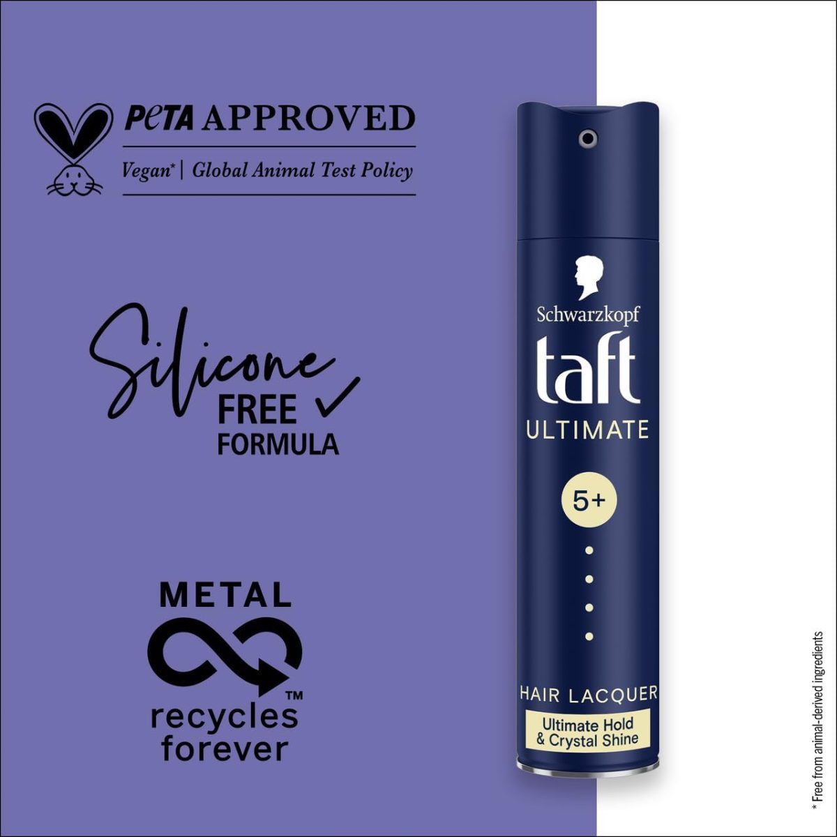 ⁦Taft Ultimate Hair Spray, For Hold and Shine, 250ML⁩ - الصورة ⁦6⁩