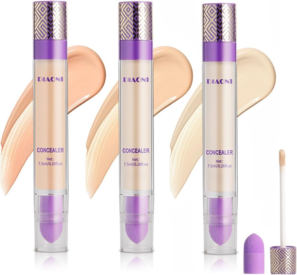 Azonee Coverage Concealer, Concealer Stick, High Coverage Concealer, Liquid Concealer, Concealer, Foundation Concealer Cream Hydrating Waterproof (3pcs)