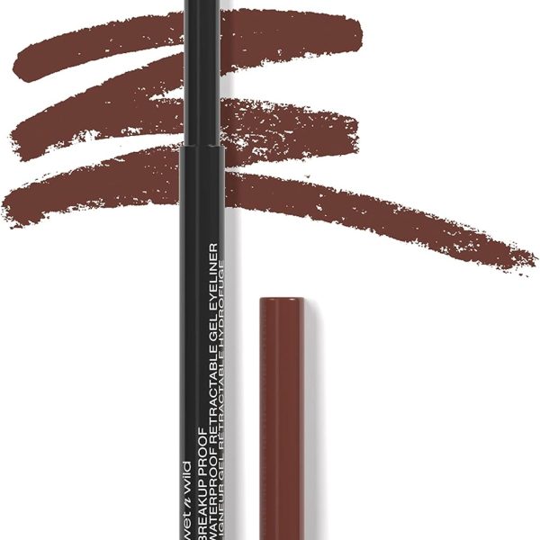 wet n wild Breakup Proof Gel Eyeliner - Retractable, Waterproof, Smudge-Resistant - Cruelty-Free & Vegan - Brick Brown