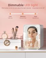 ⁦Makeup Fridge, Make-Up Mini Fridge, with Dimmable Led Light Mirror, Portable Small Refrigerator for Cosmetics, Skin Care and Food, 4L Mini Fridge for Bedroom, Car, Office & Dorm, Cooler & Warmer⁩ - الصورة ⁦5⁩