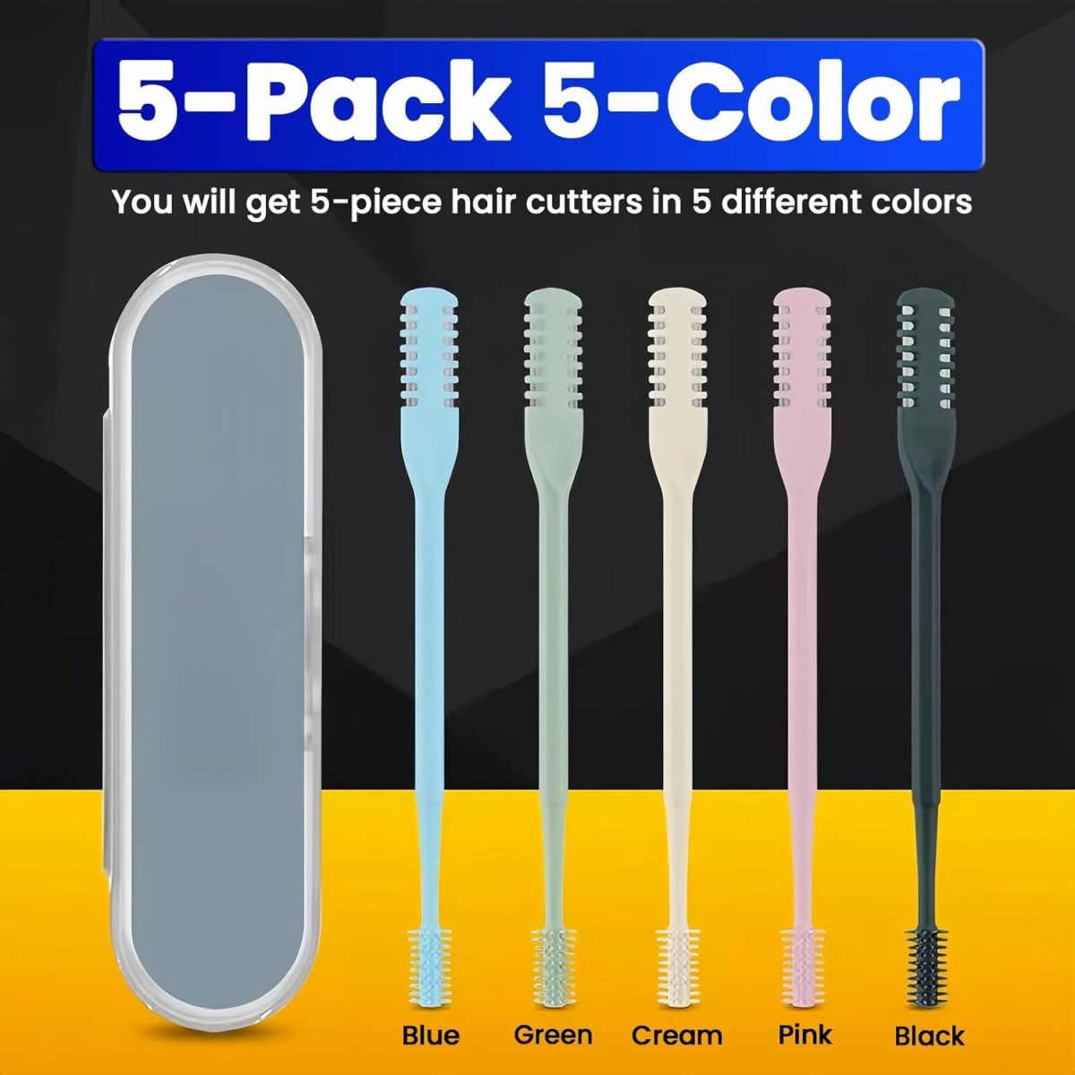 ⁦OSHIMA 2-in-1 Nasal Hair Cutter 5-Pack Nasal Hair Cutter Double-Blade 360° Rotating Nose Hair Knife Double Sided Nose Hair Trimmer, Portable Nostril Hair Remover Tool for Women Men⁩ - الصورة ⁦2⁩