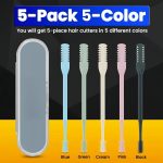⁦OSHIMA 2-in-1 Nasal Hair Cutter 5-Pack Nasal Hair Cutter Double-Blade 360° Rotating Nose Hair Knife Double Sided Nose Hair Trimmer, Portable Nostril Hair Remover Tool for Women Men⁩ - الصورة ⁦2⁩