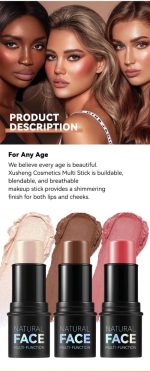 ⁦Creamy Contour Makeup Kit - 3-Piece Set Featuring Blush, Contour, & Highlighter Sticks, Waterproof, Long-Lasting, Smooth Blendable Formula for a Natural, Designed to Accentuate Your Natural Beauty⁩ - الصورة ⁦6⁩