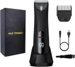 NALACAL Men's Intimate Razor with LED Light & Display, Body Groomer Shaver, IPX7 Waterproof Electric Razor with Recharge Dock, Replaceable Device, Ceramic Blade Heads, USB Charging, Gift for Men