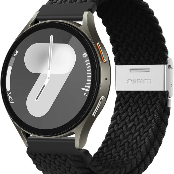 XMUXI 20mm Braided Watch Straps Compatible with Samsung Galaxy Watch 7 Galaxy watch 6 Classic Strap/Galaxy Watch 5/Watch 4 Nylon Solo Loop Replacement Watch Band for Amazfit GTS 4,Venu Sq