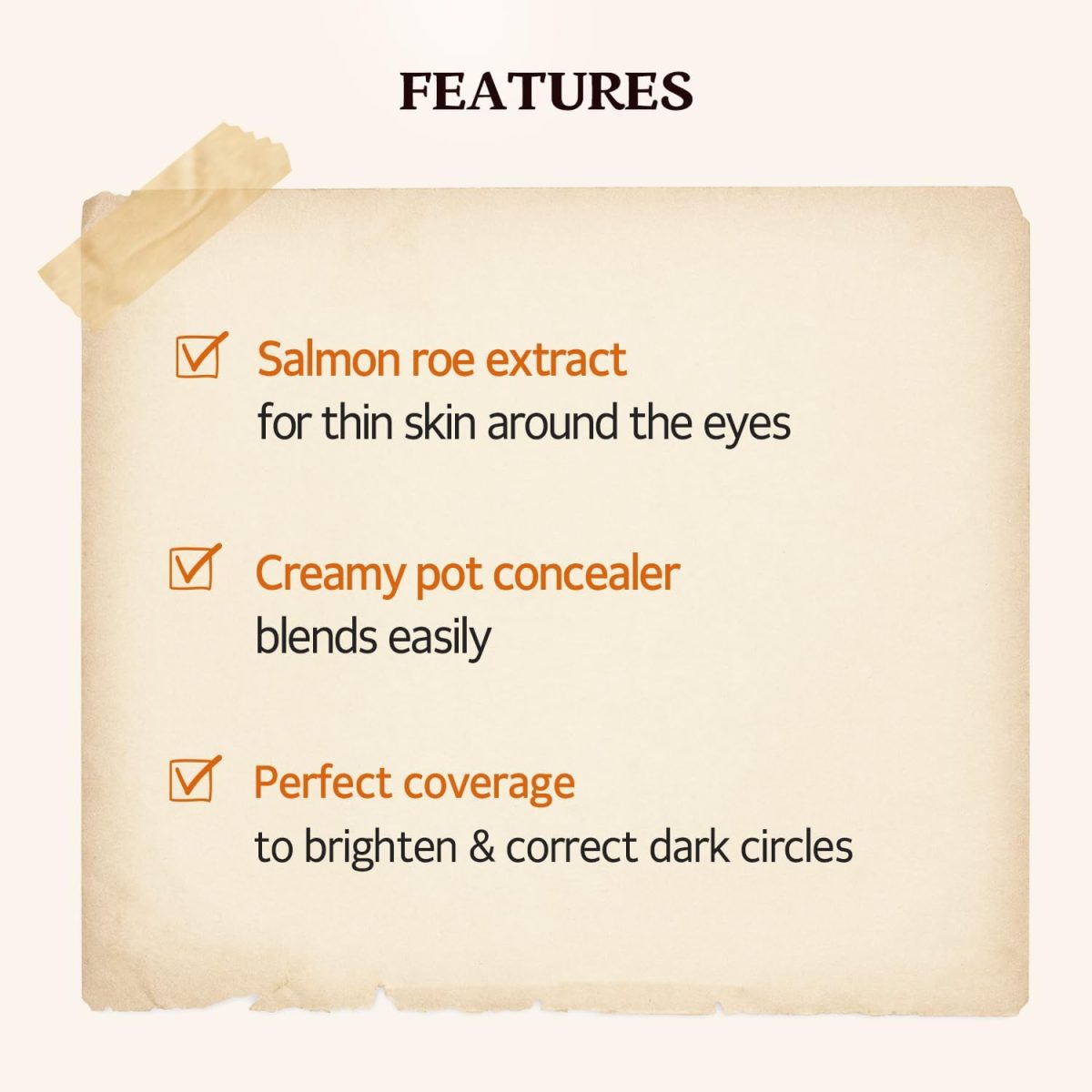 ⁦SKINFOOD Salmon Dark Circle Concealer Cream #1 - Concealer for Dark Circles - Under Eye Concealer for Dark Spots and Wrinkles - Full Coverage Under Eye Concealer - 0.35 Oz/10 g (Salmon Blooming)⁩ - الصورة ⁦3⁩