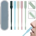 OSHIMA 2-in-1 Nasal Hair Cutter 5-Pack Nasal Hair Cutter Double-Blade 360° Rotating Nose Hair Knife Double Sided Nose Hair Trimmer, Portable Nostril Hair Remover Tool for Women Men