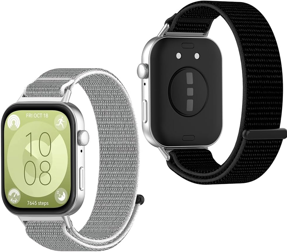saykfoe 2 Pcs Nylon Replacement Strap for Huawei Watch Fit 3,Breathable watch strap,Quick Release Flexible Strap Compatible with Huawei Fit 3 Watch