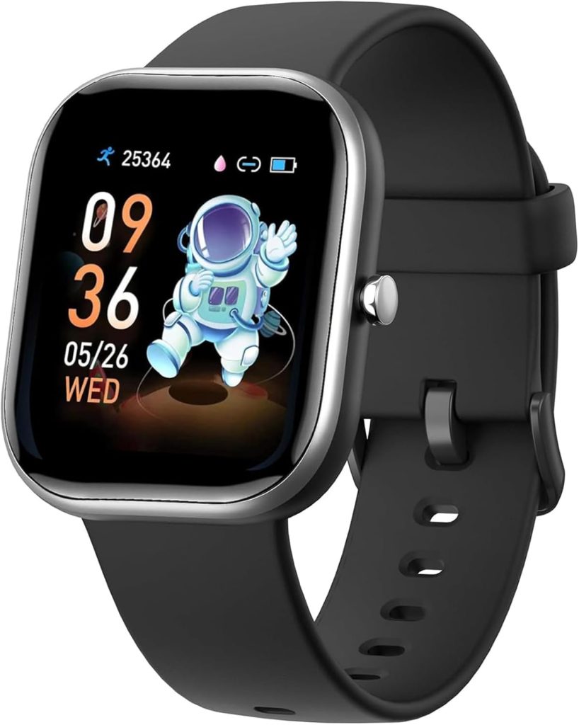 ZONEY Kids Smart Watch for Boys Girls, IP68 Waterproof Kids Fitness Activity Tracker Watch,Heart Rate Sleep Monitor,8 Sport Modes,Pedometers,Calories Counter,Alarm Clock,Kids Gifts (Black)