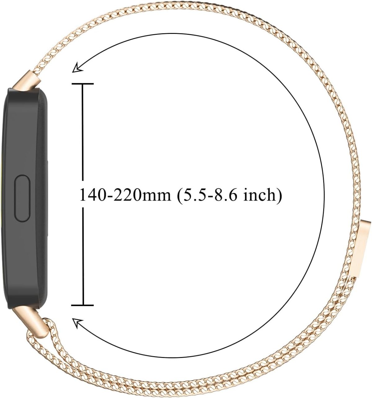 ⁦Metal Strap for Huawei Band 9/Huawei Band 8 Strap, Adjustable Stainless Steel Strap with Magnetic Buckle for Huawei Band 9/8 Band Women Men⁩ - الصورة ⁦4⁩