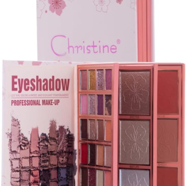 Christine Kristen 4 in 1 Palette Notebook Eye Shadow + Illuminator + Blush + Lipstick