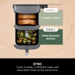 ⁦Ninja Double Stack XL Air Fryer, Vertical Dual Drawer Air Fryer with 4 cooking levels, 2 Drawers and 2 Racks, 9.5L Capacity, 6 Cooking Functions, 8 Portions, Grey, SL400ME, 2 Years Warranty⁩ - الصورة ⁦4⁩