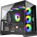 INFINIARC Cube Pro Gaming PC (Intel Core i5-14400F, RTX 5070 12GB, 16GB DDR5 5200MHz, 1TB NVMe SSD, B760 Motherboard, Air Cooling Window, 750W PSU, RGB Case)-Black