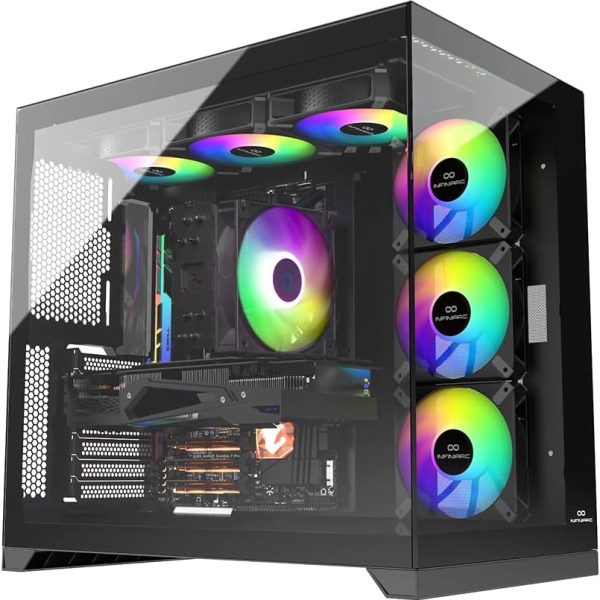 INFINIARC Cube Pro Gaming PC (Intel Core i5-14400F, RTX 5070 12GB, 16GB DDR5 5200MHz, 1TB NVMe SSD, B760 Motherboard, Air Cooling Window, 750W PSU, RGB Case)-Black