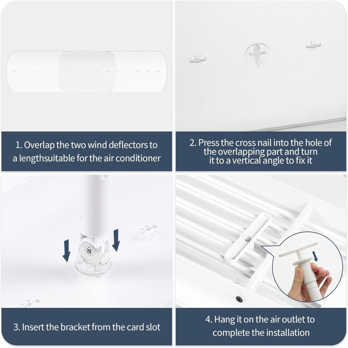 ⁦Sumkyle Central Air Conditioner Deflector Adjustable Punch-free Anti Direct Blowing Outlet Air Baffle Windshield Suitable for Central air conditioner's Register and Grille (75-150cm)⁩ - الصورة ⁦6⁩