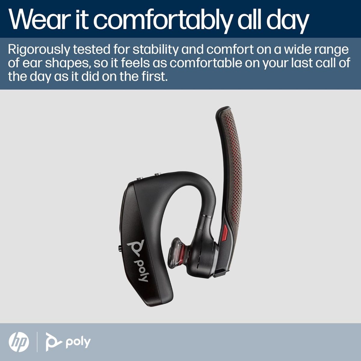 ⁦Plantronics - Voyager 5200 (Poly) - Bluetooth Over-the-Ear (Monaural) Headset - Compatible to connect to Cell Phones - Noise Canceling⁩ - الصورة ⁦5⁩