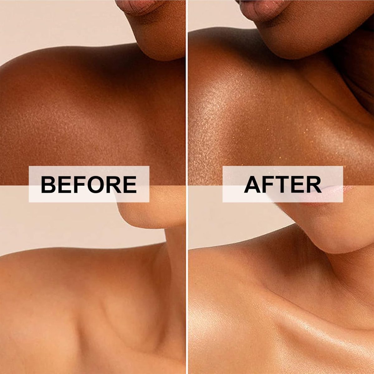 ⁦Lezero Body Shimmer Oil, Waterproof Long Lasting Moisturizing Body Luminizer Glow For Face, Liquid Illuminator Highlighter 1oz/Jars, Makeup Brush Include (Glistening Bronze #03)⁩ - الصورة ⁦5⁩